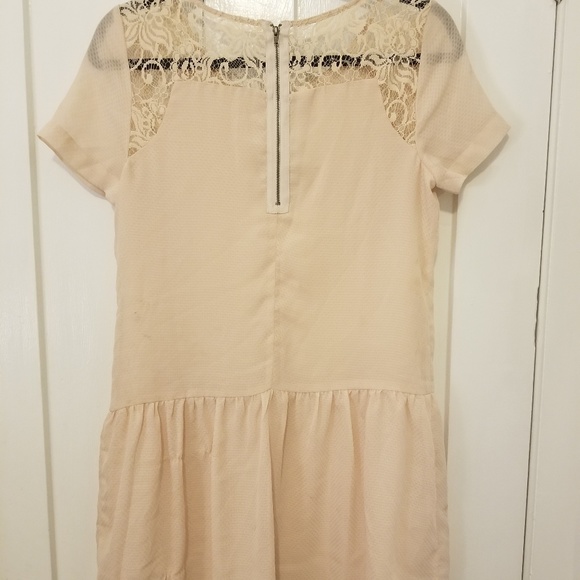 Baby pink drop waist chiffon dress - Picture 2 of 4